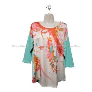𝅺LINEA Domani Colorful 3/4 Sleeve Blouse Tops- Various Sizes - S, M, L  - NWOT